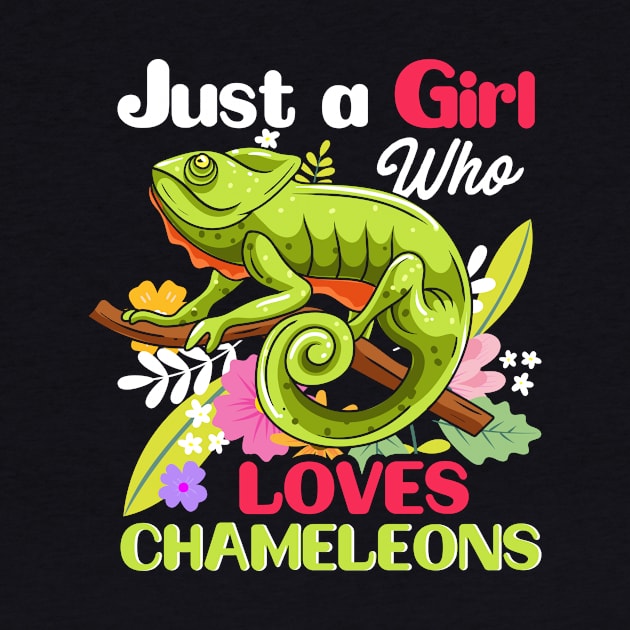 Just A Girl Who Loves Chameleons Chameleon Floral by Rengaw Designs